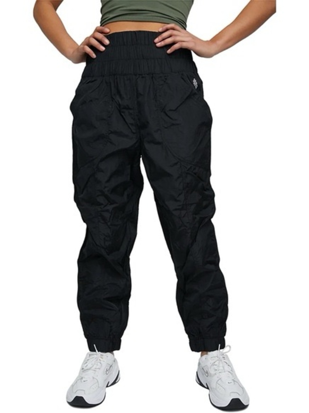 FP Movement The Way Home Joggers Black High Rise Nylon Track Pants size xs